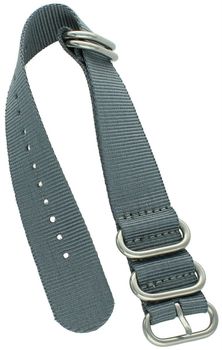 Pasek do zegarka NATO 037 – parciany szary 26 cm, 22 mm, srebrna sprzączka1.jpg